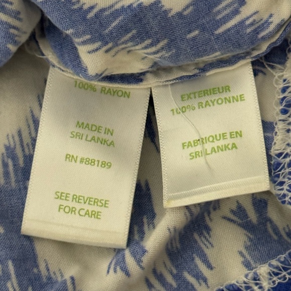 LILLY PULITZER TOP BLUE WHITE FISH DIAMOND PRINT SARASOTA PINTUCK TUNIC SIZE S - Picture 4 of 8